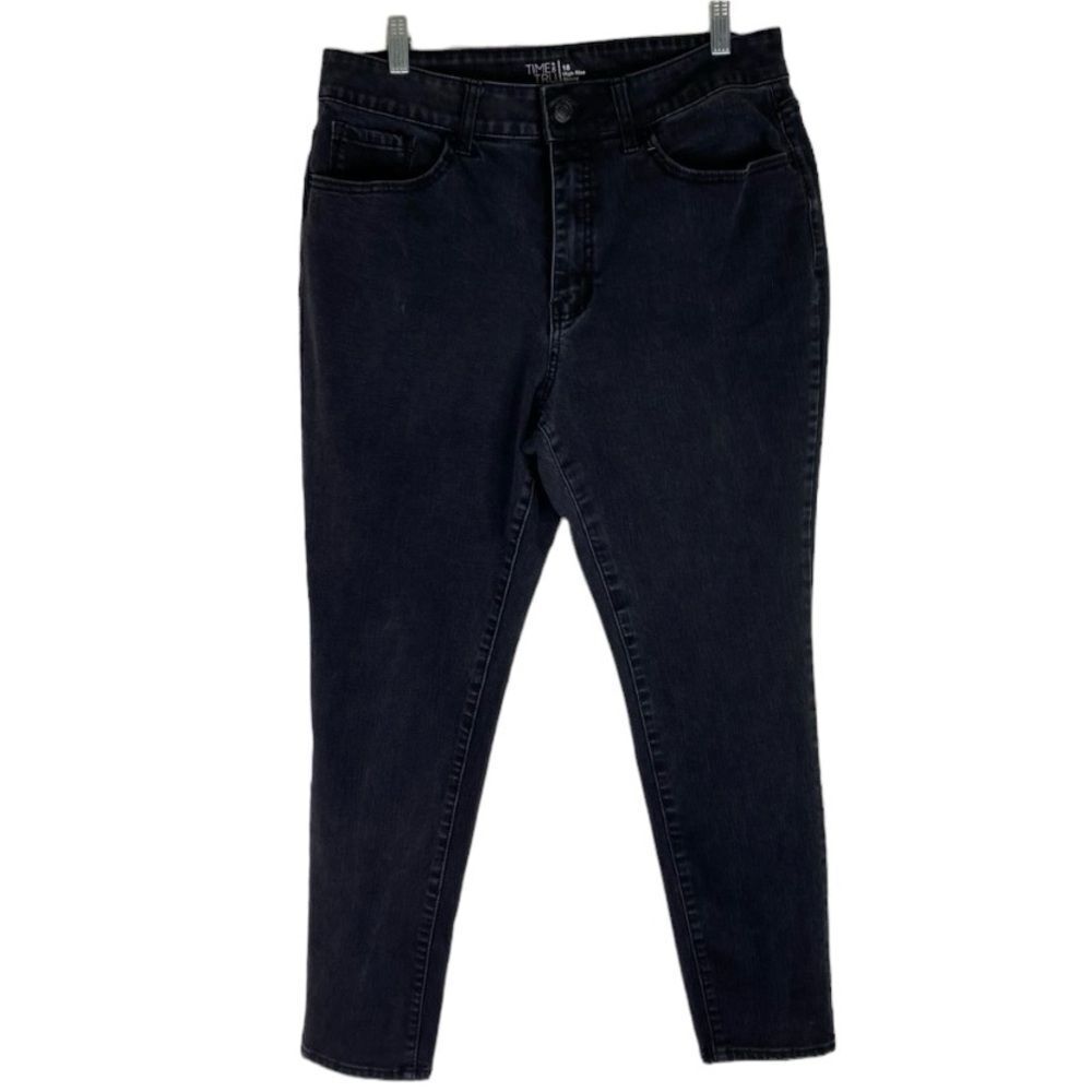 Time & Tru Jeans Women’s Black High Rise Skinny 5 Pockets Stretch Denim 18